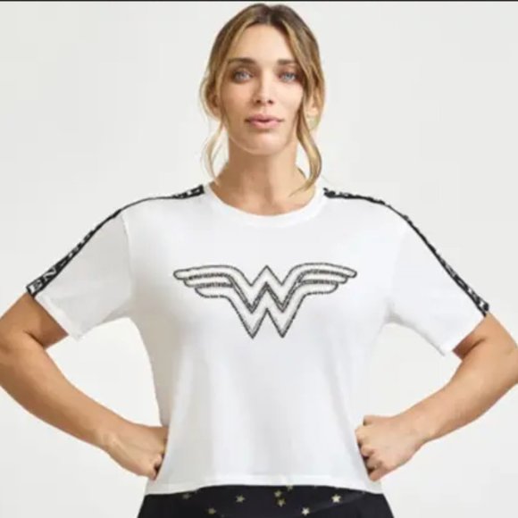 Eleven by Venus Williams x Wonder Woman High Low Tee Shirt Rhinestone Crystals - Picture 11 of 11